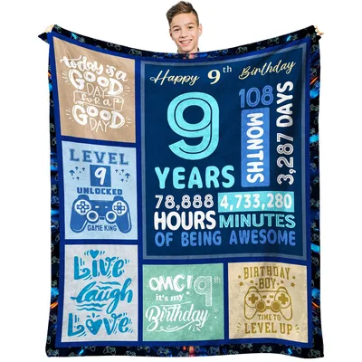 Gamer 9th Birthday Blanket for Your Young Player