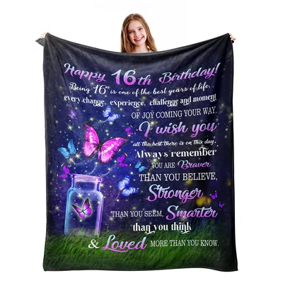 Happy th Birthday Being Blanket for a Sweet 16 Celebration