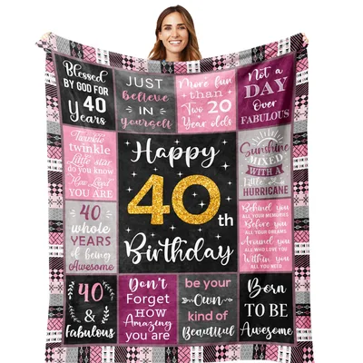 Women's 40th Birthday Blanket: Fabulous Print for Her