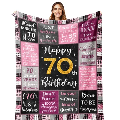 70 Years Old Birthday Blanket for a Milestone Woman