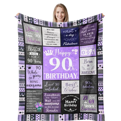 90th Birthday Blanket: Fabulous Purple Throw for Women