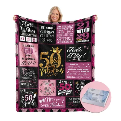 Hello Fifty Blanket: A 50th Birthday Throw with Bold Pink Style