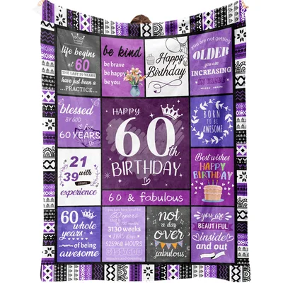 60 Years Old Birthday Blanket for a Milestone Year