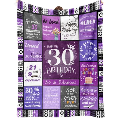 30 and Fabulous Blanket for a Milestone Birthday