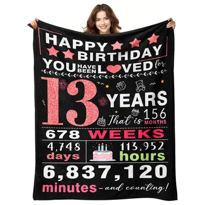 Turning 13 Birthday Blanket: A Countdown of Love