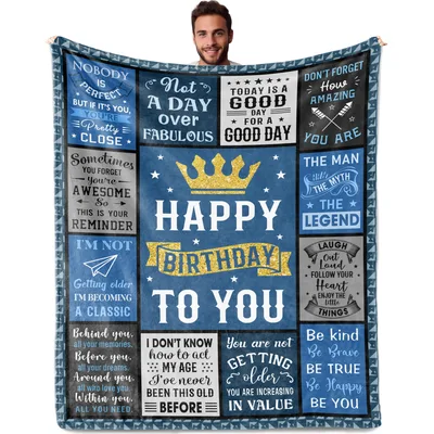 Birthday Man Blanket: Fun Quotes for Him