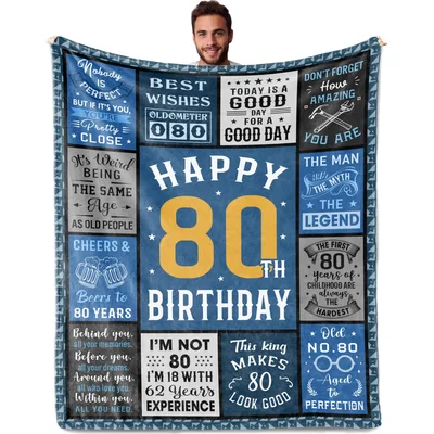 Aged to Perfection Blanket: 80th Birthday for Men