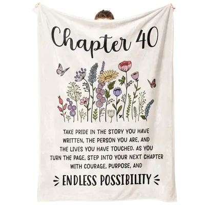 Wildflower 40th Birthday Blanket for Her