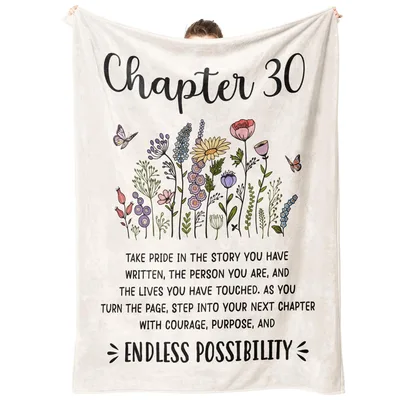 Chapter 30 Wildflowers Birthday Blanket featuring floral illustrations