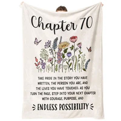 70th Birthday Wildflowers Blanket Celebrating Chapter 70