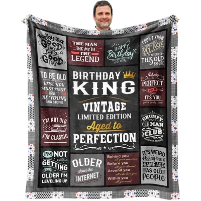 Birthday Men Humor Blanket: Aged to Perfection Design for Him