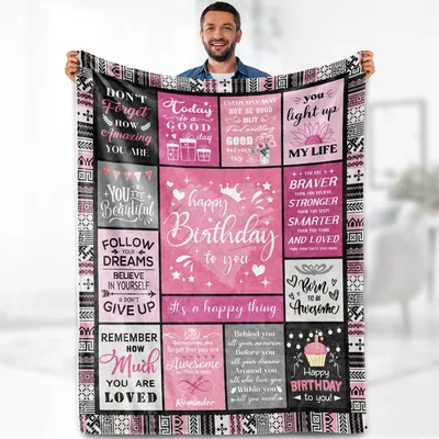 Pink Quote Blanket for Birthdays and Encouragement