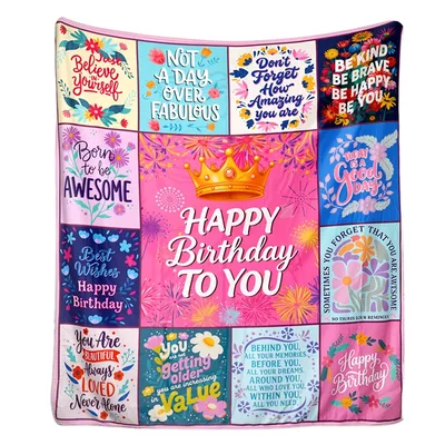 Birthday Affirmations Blanket: Kind Words Pieced Together