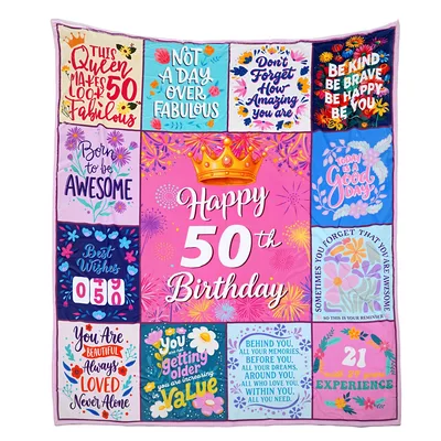 This Queen Makes Look Blanket: Happy 50th Birthday Throw