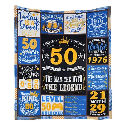 Turning 50 Birthday Blanket for Men Who Earned It