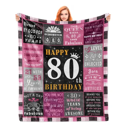 Fabulous 80 Birthday Blanket for Her Big Day