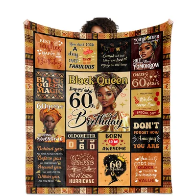 Black Queen 60th Blanket for a Milestone Birthday