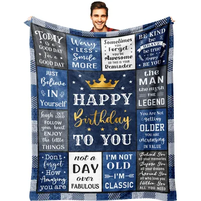 Happy Birthday Man Blanket: Quotes for Him