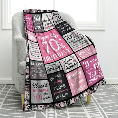 70th Birthday Milestone Blanket Celebrating Seven Decades of Life