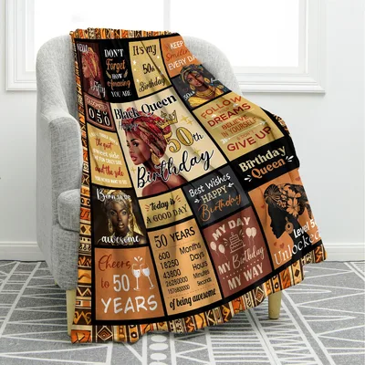Born Awesome 50th Blanket for a Milestone Birthday Queen