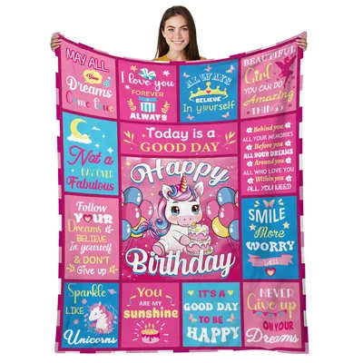Unicorn Birthday Blanket for a Girl Who Shines