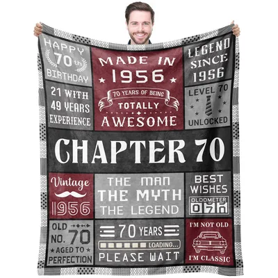 Chapter 70 Milestone Birthday Blanket: A Vintage 1956 Gift for Men