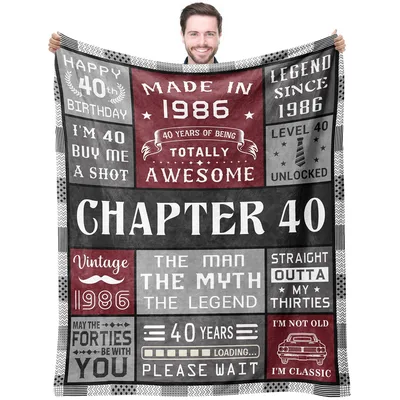 Happy th Birthday I'm Buy Blanket: Chapter 40 Throw for Men