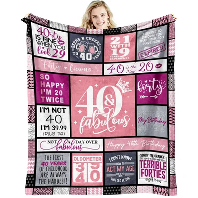 40th Birthday Humor Blanket featuring 40