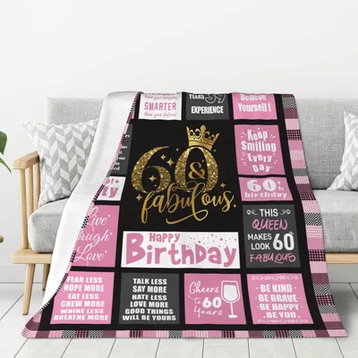 Fabulous 60 Birthday Blanket for the Woman Turning 60