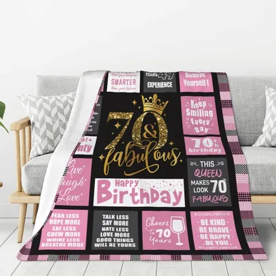 Pink 70th Birthday Blanket for a Fabulous Milestone