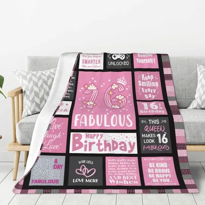 Sweet 16 Queen Blanket: A Pink Patchwork Birthday Throw