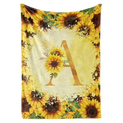 Sunflower Letter Blanket: A Golden Initial for You