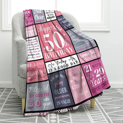 50 and Fabulous Blanket: A Milestone Birthday Throw