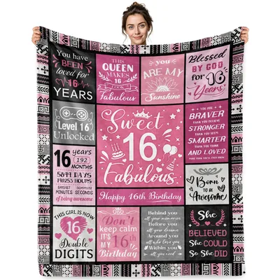 16th Birthday Gift Blanket: Sweet 16 Fabulous Design