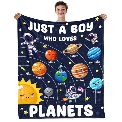 Solar System Sunshine Cuddle Blanket for Space-Loving Boys