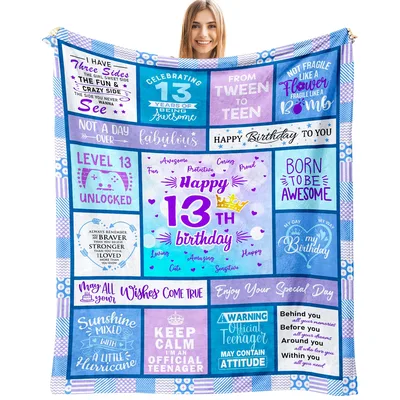 I Have Three Sides Blanket for a 13th Birthday Girl