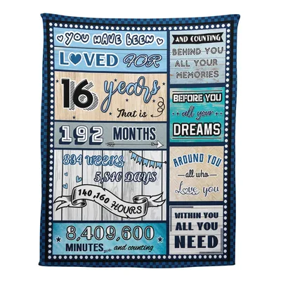 16 Years Old Birthday Blanket for a Milestone Teen
