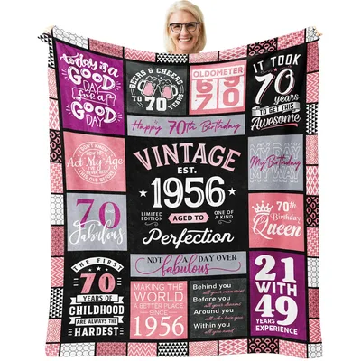 Vintage 1956 70th Birthday Queen Blanket Celebrate a Life Well Lived