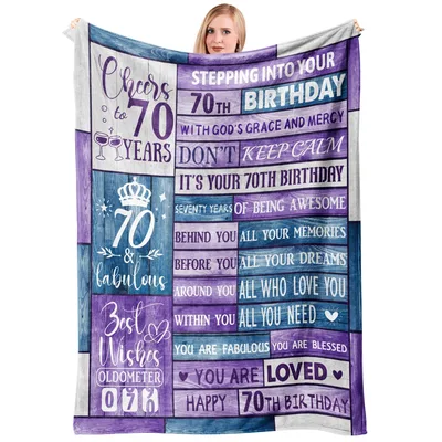 Cheers to Years Stepping Blanket for a 70th Birthday