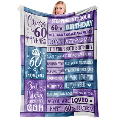 Cheers to Years Stepping Into Blanket: A 60th Birthday Throw