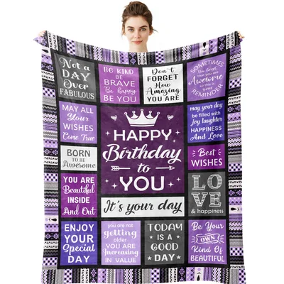 Happy Birthday Quotes Blanket for the Woman Who Deserves Her Day