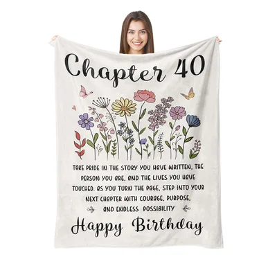 Wildflower Birthday Blanket for a 40th Celebration