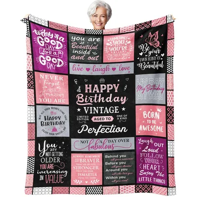 Happy Birthday Vintage Aged Blanket: Celebrate Wisdom and Style