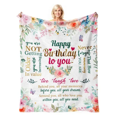 you are Not Getting Blanket: Floral Birthday Throw for Her