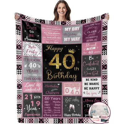 Born to be Awesome Blanket for a 40th Birthday