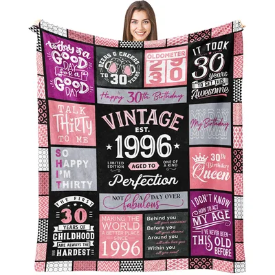 Vintage 1996 Thirtieth Birthday Blanket
