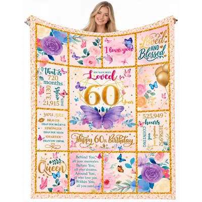60 Year Old Woman Blanket: A Sixty Years of Love Throw