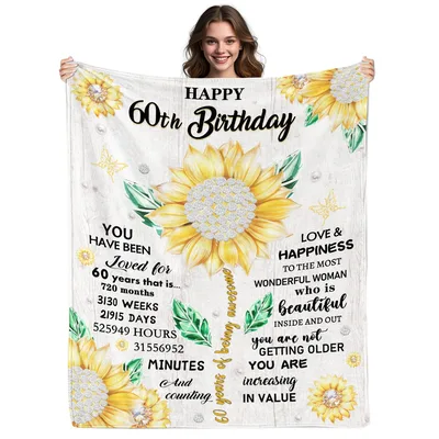 Women's 60th Birthday Blanket: Sunflowers and Sixty Years of Love