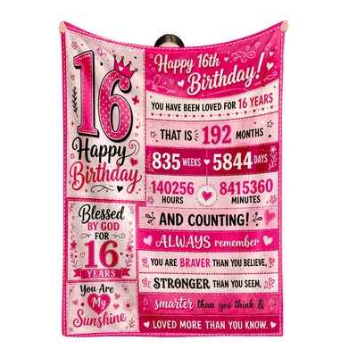16th Birthday Girl Milestone Blanket: Sixteen Years, Counted Out