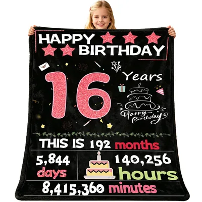 16th Birthday Milestone Blanket Celebrating 192 Months and Counting